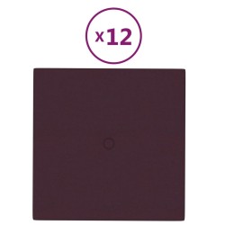 Wandpaneele 12 Stk. Lila 30x30 cm Stoff 1,08 m²