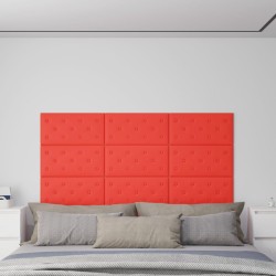 Wandpaneele 12 Stk. Rot 60x30 cm Kunstleder 2,16 m²