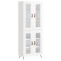 Highboard Hochglanz-Weiß 69,5x34x180 cm Holzwerkstoff Highboard Hochglanz-Weiß 69,5x34x180 cm Holzwerkstoff