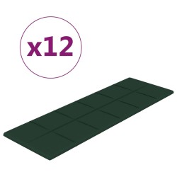 Wandpaneele 12 Stk. Dunkelgrün 90x30 cm Stoff 3,24 m²