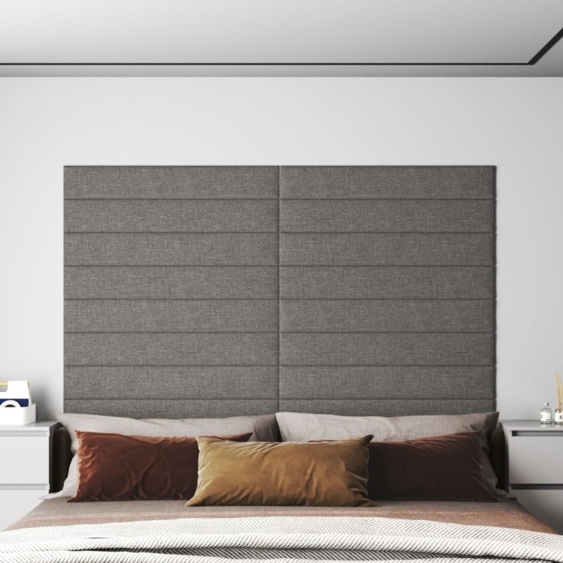 vidaXL Wandpaneele 12 Stk. Hellgrau 90x15 cm Stoff 1,62 m² vidaXL Wandpaneele 12 Stk. Hellgrau 90x15 cm Stoff 1,62 m²