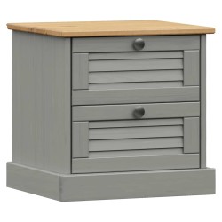 vidaXL Nachttisch VIGO Grau 42x35x40 cm Massivholz Kiefer