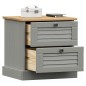 vidaXL Nachttisch VIGO Grau 42x35x40 cm Massivholz Kiefer vidaXL Nachttisch VIGO Grau 42x35x40 cm Massivholz Kiefer