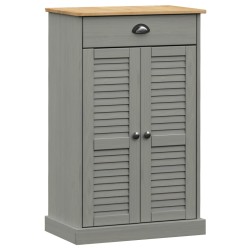 vidaXL Schuhschrank VIGO Grau 60x35x96 cm Massivholz Kiefer