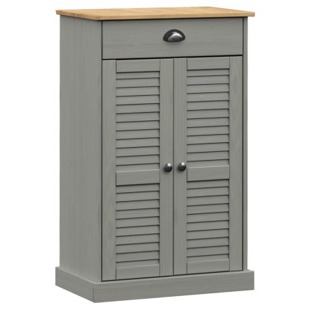 vidaXL Schuhschrank VIGO Grau 60x35x96 cm Massivholz Kiefer
