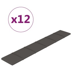 Wandpaneele 12 Stk. Dunkelgrau 90x15 cm Stoff 1,62 m²