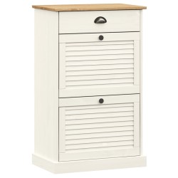vidaXL Schuhschrank VIGO 60x35x96 cm Weiß Massivholz Kiefer
