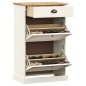 vidaXL Schuhschrank VIGO 60x35x96 cm Weiß Massivholz Kiefer vidaXL Schuhschrank VIGO 60x35x96 cm Weiß Massivholz Kiefer