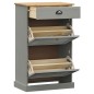 vidaXL Schuhschrank VIGO 60x35x96 cm Grau Massivholz Kiefer vidaXL Schuhschrank VIGO 60x35x96 cm Grau Massivholz Kiefer