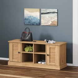 vidaXL Schuhbank VIGO 106x35x40 cm Massivholz Kiefer