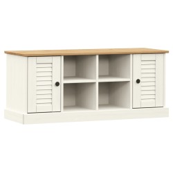 vidaXL Schuhbank VIGO Weiß 106x35x40 cm Massivholz Kiefer