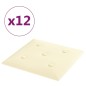 Wandpaneele 12 Stk. Creme 30x30 cm Kunstleder 1,08 m² Wandpaneele 12 Stk. Creme 30x30 cm Kunstleder 1,08 m²