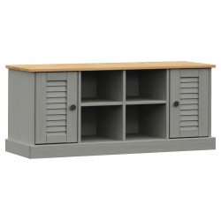 vidaXL Schuhbank VIGO Grau 106x35x45 cm Massivholz Kiefer