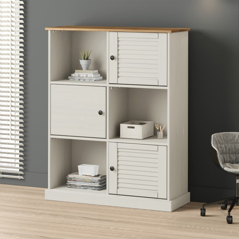 vidaXL Bücherregal VIGO Weiß 90x35x114,5 cm Massivholz Kiefer vidaXL Bücherregal VIGO Weiß 90x35x114,5 cm Massivholz Kiefer