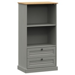 vidaXL Bücherregal VIGO Grau 60x35x114,5 cm Massivholz Kiefer