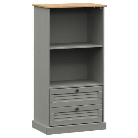 vidaXL Bücherregal VIGO Grau 60x35x114,5 cm Massivholz Kiefer