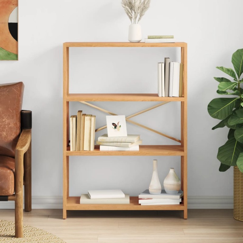 vidaXL Regal mit 4 Böden 80x30x112 cm Massivholz Eiche vidaXL Regal mit 4 Böden 80x30x112 cm Massivholz Eiche