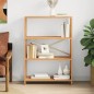 vidaXL Regal mit 4 Böden 80x30x112 cm Massivholz Eiche vidaXL Regal mit 4 Böden 80x30x112 cm Massivholz Eiche