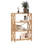 vidaXL Regal mit 4 Böden 80x30x112 cm Massivholz Eiche vidaXL Regal mit 4 Böden 80x30x112 cm Massivholz Eiche