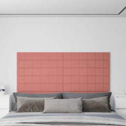 Wandpaneele 12 Stk. Rosa 90x15 cm Samt 1,62 m²