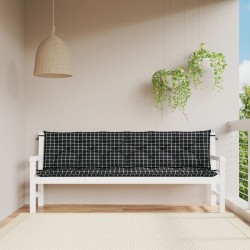 vidaXL Gartenbank-Auflage Schwarz Karomuster 200x50x7 cm Stoff