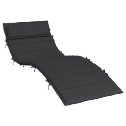vidaXL Sonnenliegen-Auflage Schwarz 180x60x3 cm Oxford-Gewebe