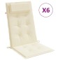 vidaXL Hochlehner-Auflagen 6 Stk. Creme Oxford-Gewebe vidaXL Hochlehner-Auflagen 6 Stk. Creme Oxford-Gewebe