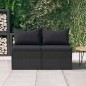 vidaXL Garten-Mittelsofas mit Kissen 2 Stk. Schwarz Poly Rattan vidaXL Garten-Mittelsofas mit Kissen 2 Stk. Schwarz Poly Rattan