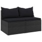 vidaXL Garten-Mittelsofas mit Kissen 2 Stk. Schwarz Poly Rattan vidaXL Garten-Mittelsofas mit Kissen 2 Stk. Schwarz Poly Rattan
