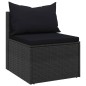 vidaXL Garten-Mittelsofas mit Kissen 2 Stk. Schwarz Poly Rattan vidaXL Garten-Mittelsofas mit Kissen 2 Stk. Schwarz Poly Rattan