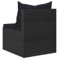 vidaXL Garten-Mittelsofas mit Kissen 2 Stk. Schwarz Poly Rattan vidaXL Garten-Mittelsofas mit Kissen 2 Stk. Schwarz Poly Rattan
