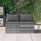 vidaXL Garten-Mittelsofas mit Kissen 2 Stk. Grau Poly Rattan vidaXL Garten-Mittelsofas mit Kissen 2 Stk. Grau Poly Rattan