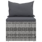 vidaXL Garten-Mittelsofas mit Kissen 2 Stk. Grau Poly Rattan vidaXL Garten-Mittelsofas mit Kissen 2 Stk. Grau Poly Rattan