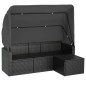 vidaXL 3-Sitzer-Gartensofa mit Dach und Fußhocker Schwarz Poly Rattan vidaXL 3-Sitzer-Gartensofa mit Dach und Fußhocker Schwarz Poly Rattan