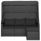 vidaXL 3-Sitzer-Gartensofa mit Dach und Fußhocker Schwarz Poly Rattan vidaXL 3-Sitzer-Gartensofa mit Dach und Fußhocker Schwarz Poly Rattan
