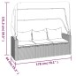vidaXL 3-Sitzer-Gartensofa mit Dach und Fußhocker Schwarz Poly Rattan vidaXL 3-Sitzer-Gartensofa mit Dach und Fußhocker Schwarz Poly Rattan