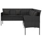 vidaXL Gartensofa in L-Form mit Kissen Schwarz Poly Rattan vidaXL Gartensofa in L-Form mit Kissen Schwarz Poly Rattan