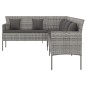 vidaXL Gartensofa in L-Form mit Kissen Grau Poly Rattan vidaXL Gartensofa in L-Form mit Kissen Grau Poly Rattan