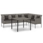vidaXL 2-tlg. Garten-Essgruppe mit Kissen Grau Poly Rattan vidaXL 2-tlg. Garten-Essgruppe mit Kissen Grau Poly Rattan