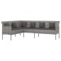 vidaXL 2-tlg. Garten-Essgruppe mit Kissen Grau Poly Rattan vidaXL 2-tlg. Garten-Essgruppe mit Kissen Grau Poly Rattan