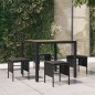 vidaXL Gartenhocker mit Kissen 4 Stk. Schwarz Poly Rattan vidaXL Gartenhocker mit Kissen 4 Stk. Schwarz Poly Rattan