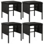 vidaXL Gartenhocker mit Kissen 4 Stk. Schwarz Poly Rattan vidaXL Gartenhocker mit Kissen 4 Stk. Schwarz Poly Rattan