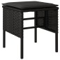 vidaXL Gartenhocker mit Kissen 4 Stk. Schwarz Poly Rattan vidaXL Gartenhocker mit Kissen 4 Stk. Schwarz Poly Rattan