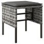 vidaXL Gartenhocker mit Kissen 4 Stk. Grau Poly Rattan vidaXL Gartenhocker mit Kissen 4 Stk. Grau Poly Rattan