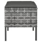 vidaXL Gartenhocker mit Kissen 4 Stk. Grau Poly Rattan vidaXL Gartenhocker mit Kissen 4 Stk. Grau Poly Rattan