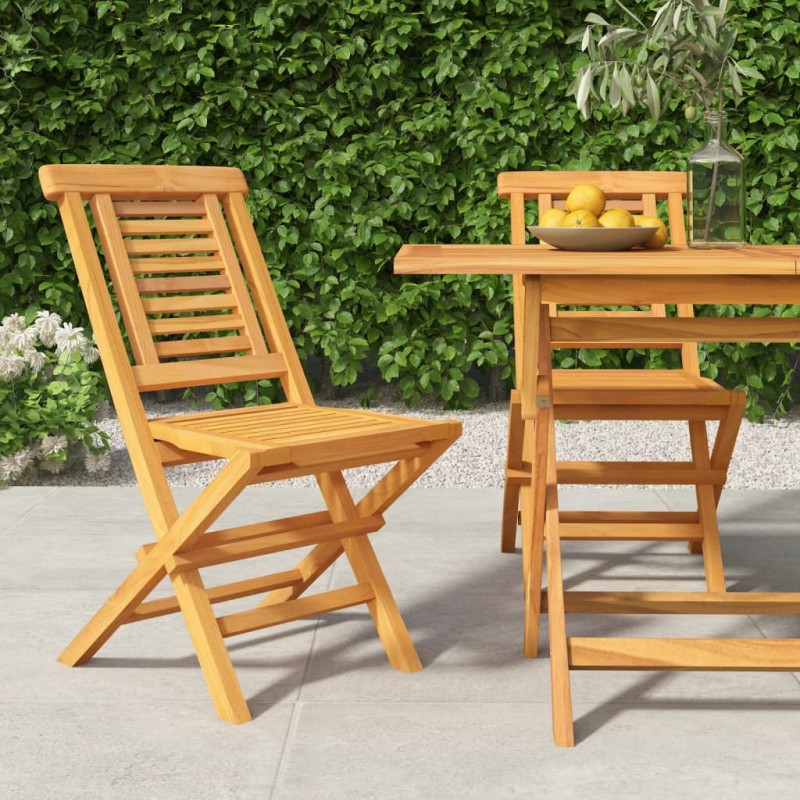 vidaXL Gartenstühle 2 Stk. Klappbar 47x63x90 cm Massivholz Teak vidaXL Gartenstühle 2 Stk. Klappbar 47x63x90 cm Massivholz Teak