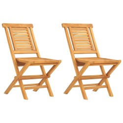 vidaXL Gartenstühle 2 Stk. Klappbar 47x63x90 cm Massivholz Teak