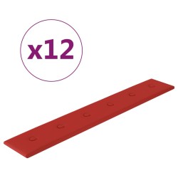 vidaXL Wandpaneele 12 Stk. Weinrot 90x15 cm Kunstleder 1,62 m²
