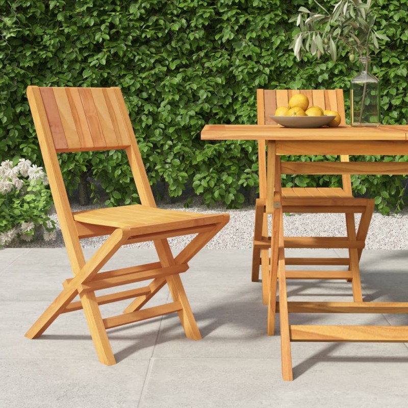 vidaXL Gartenstühle 2 Stk. Klappbar 47x61x90 cm Massivholz Teak vidaXL Gartenstühle 2 Stk. Klappbar 47x61x90 cm Massivholz Teak