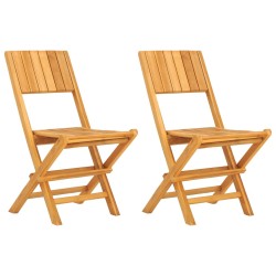 vidaXL Gartenstühle 2 Stk. Klappbar 47x61x90 cm Massivholz Teak